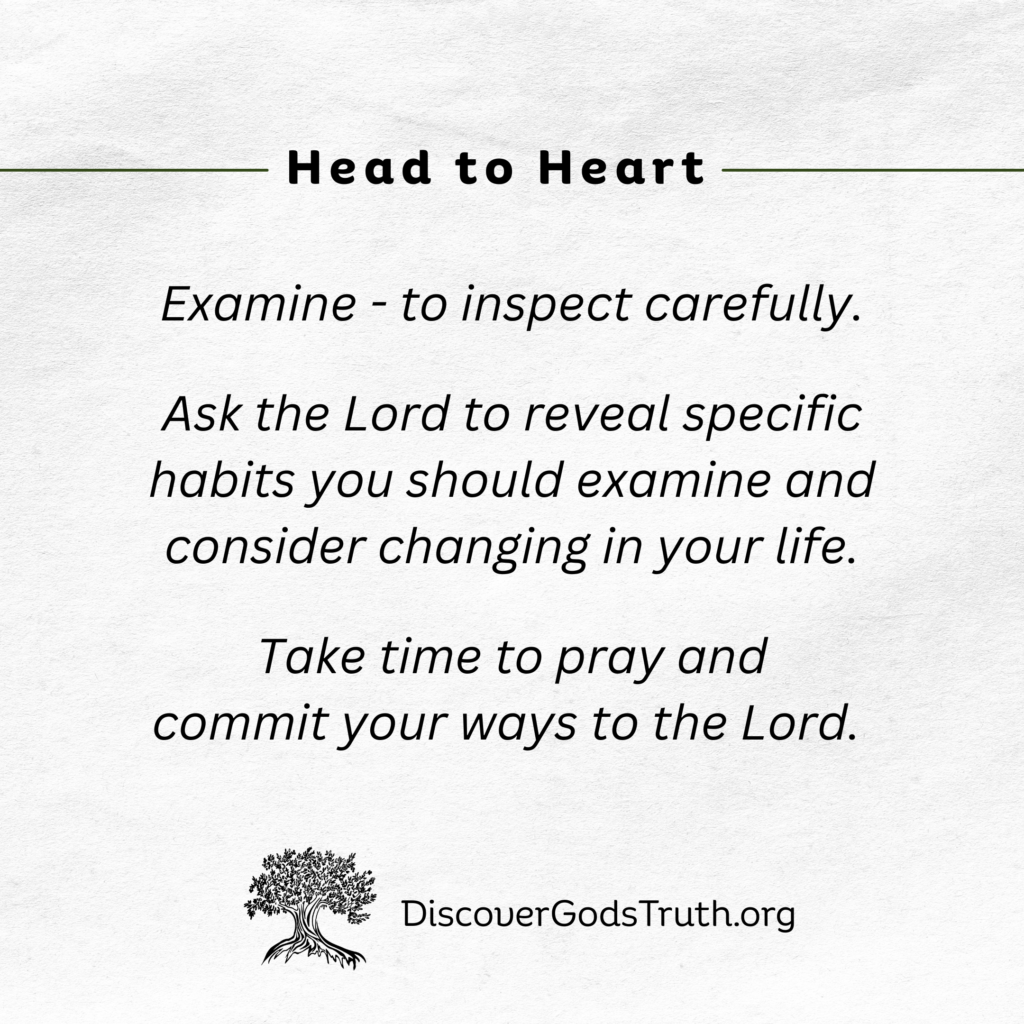 Lamentations 3:40, Head to Heart